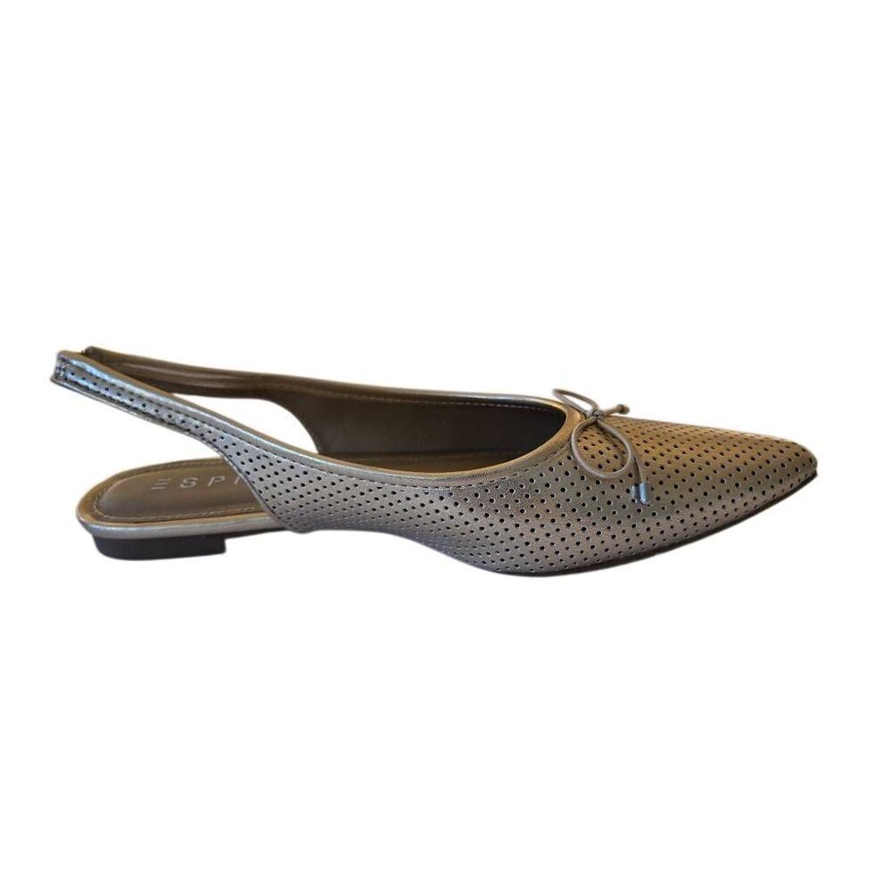 Esprit Womens Pointed Toe Perforated Petria Slingback Flats Gold Size 8.5M